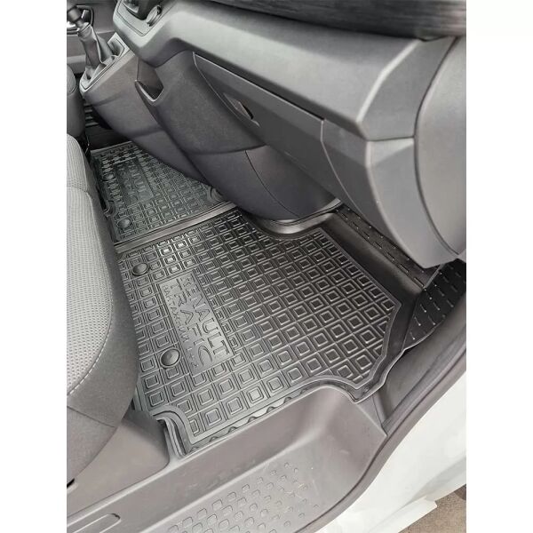 Коврики в салон Renault Trafic 3 2022- 1+2, пассажирский резиновые, чёрные (AVTO-Gumm)