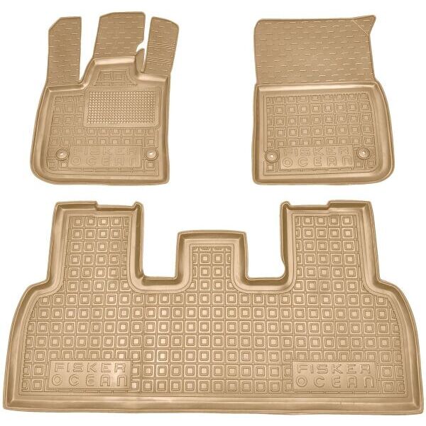 Автомобильные коврики в салон Fisker Ocean 2022- бежевые (AVTO-Gumm)