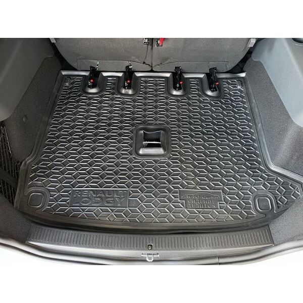 Автомобильный коврик в багажник Renault Lodgy 2018- раздел. 3-й ряд (Avto-Gumm)
