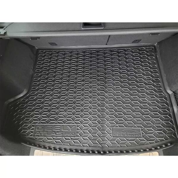 Килимок в багажник Geely Atlas Pro 2020- Premium гумовий, чорний (AVTO-Gumm)