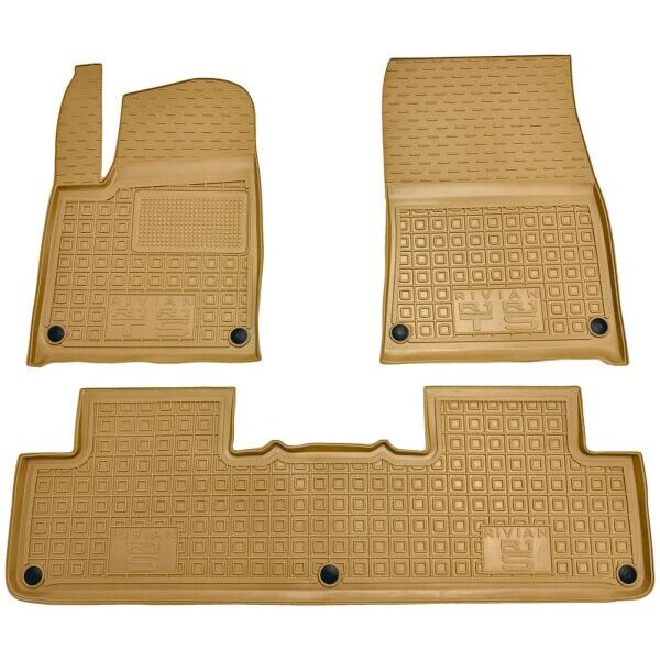 Автомобильные коврики в салон Rivian R1S 2022- 5 мест бежевые (AVTO-Gumm)
