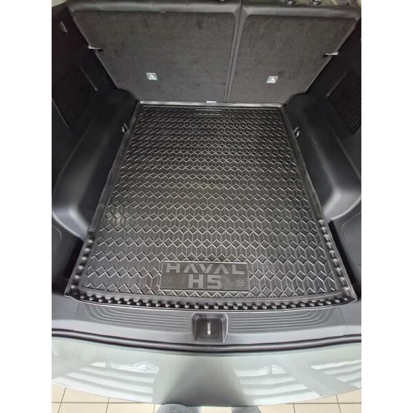 Коврик в багажник Haval H5 2024- резиновый, чёрный (AVTO-Gumm)