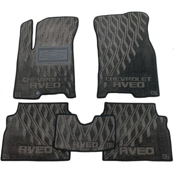 Текстильные коврики в салон Chevrolet Aveo 2003-2012 (V) серые AVTO-Tex