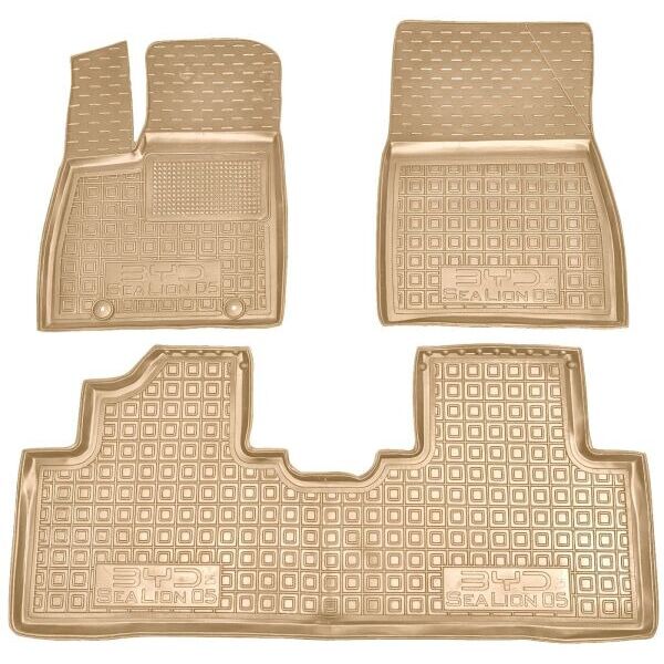 Автомобильные коврики в салон BYD Sea Lion 05 2025- EV бежевые (AVTO-Gumm)