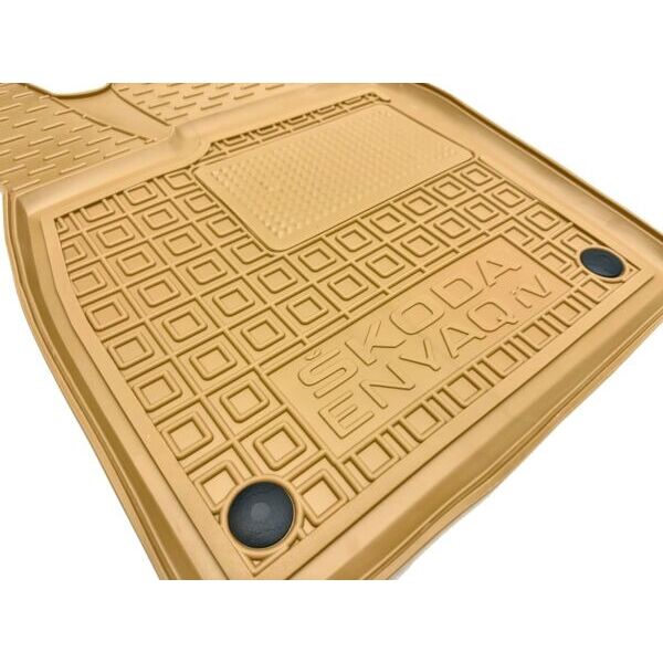 Автомобильные коврики в салон Skoda Enyaq 4 2021- бежевые (AVTO-Gumm)