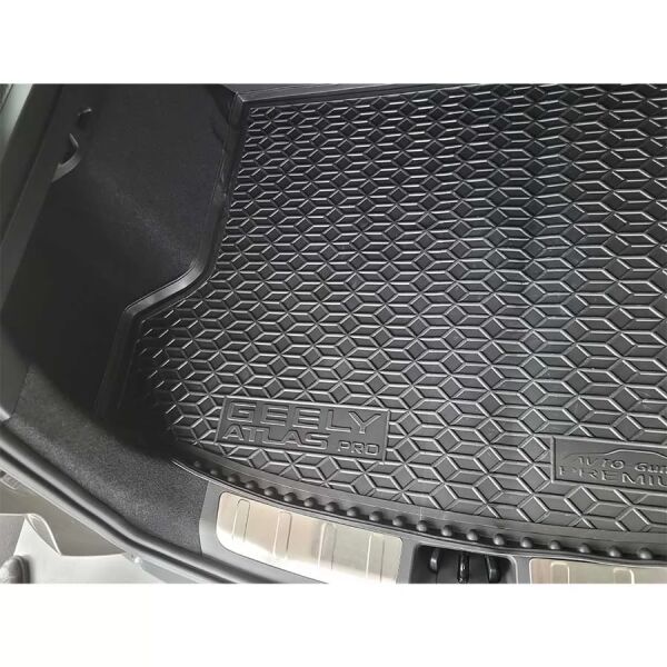 Килимок в багажник Geely Atlas Pro 2020- Premium гумовий, чорний (AVTO-Gumm)