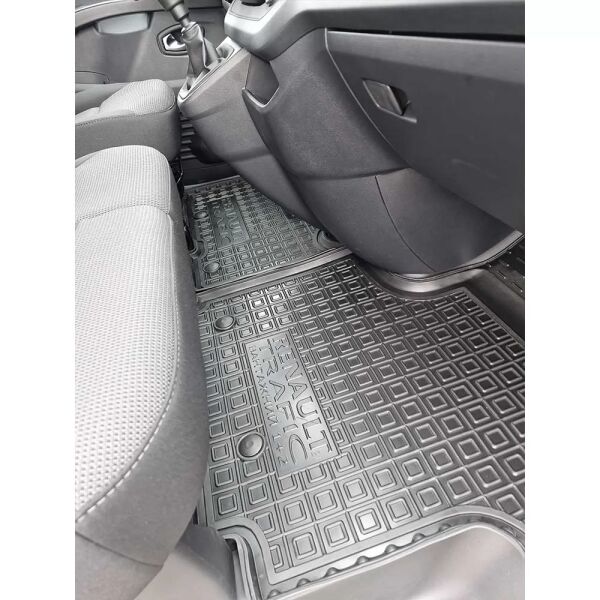 Коврики в салон Renault Trafic 3 2022- 1+2, пассажирский резиновые, чёрные (AVTO-Gumm)
