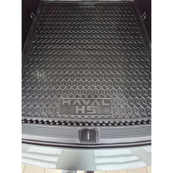 Коврик в багажник Haval H5 2024- резиновый, чёрный (AVTO-Gumm)