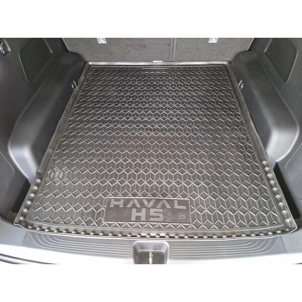 Коврик в багажник Haval H5 2024- резиновый, чёрный (AVTO-Gumm)