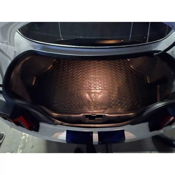Коврик в багажник Ford Mustang 2015-2023 без сабвуфера резиновый, чёрный (AVTO-Gumm)
