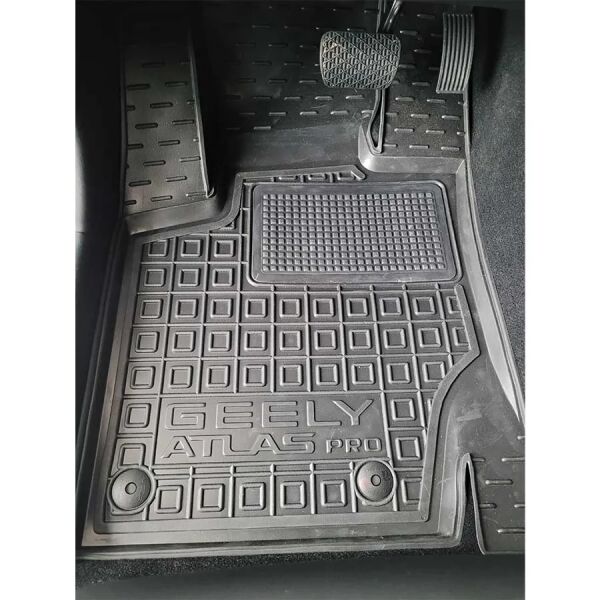 Коврики в салон Geely Atlas Pro 2020- резиновые, чёрные (AVTO-Gumm)