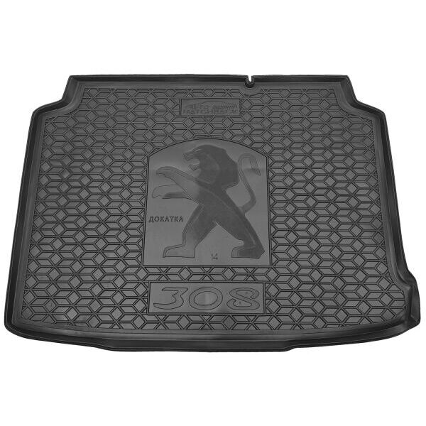 Автомобильный коврик в багажник Peugeot 308 2014- Hatchback докатка (AVTO-Gumm)