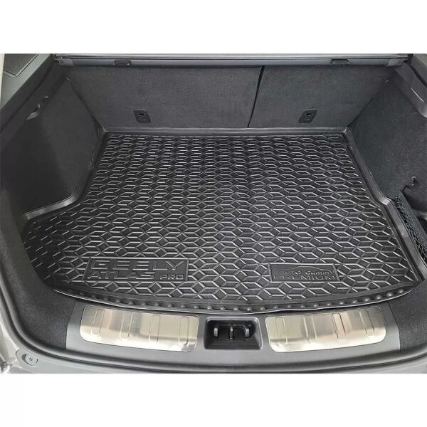 Килимок в багажник Geely Atlas Pro 2020- Premium гумовий, чорний (AVTO-Gumm)