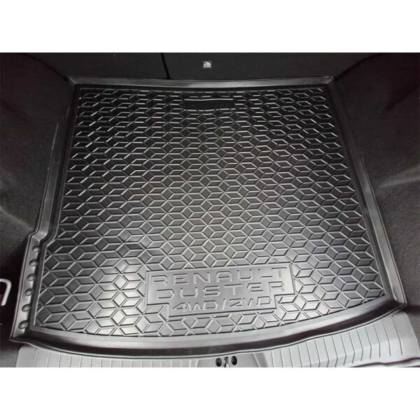 Коврик в багажник Renault Duster 2025- 2WD/4WD (МКПП), высокий пол резиновый, чёрный (AVTO-Gumm)