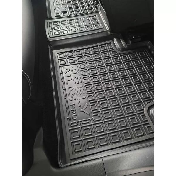 Коврики в салон Geely Atlas Pro 2020- резиновые, чёрные (AVTO-Gumm)