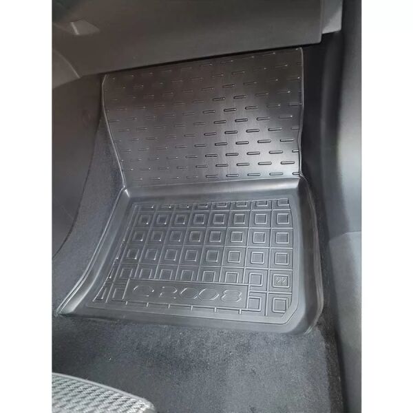 Коврики в салон Peugeot e-2008 2021- резиновые, чёрные (AVTO-Gumm)