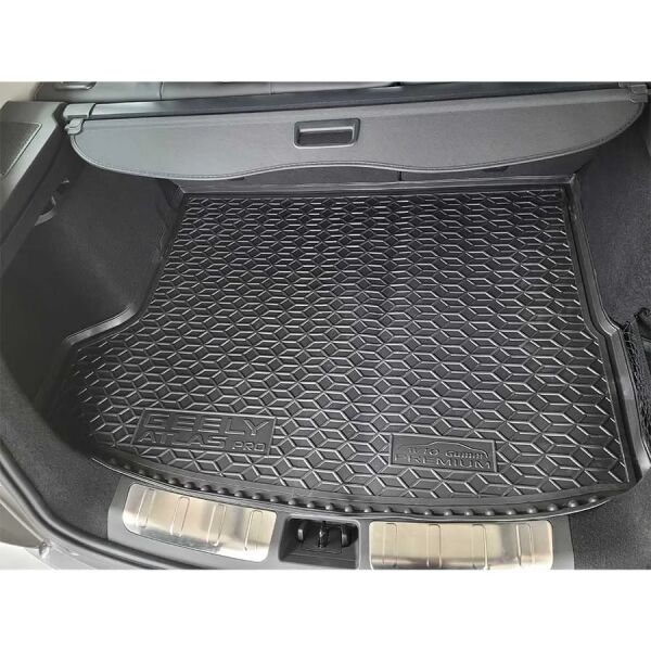 Килимок в багажник Geely Atlas Pro 2020- Premium гумовий, чорний (AVTO-Gumm)