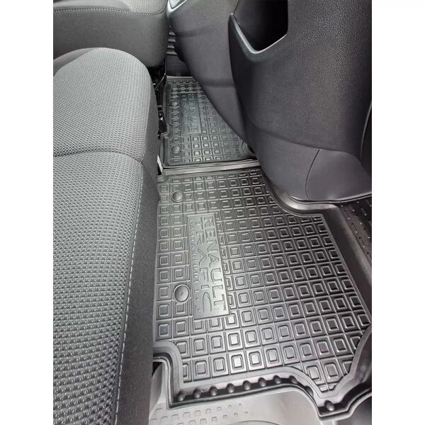 Коврики в салон Renault Trafic 3 2022- 1+2, пассажирский резиновые, чёрные (AVTO-Gumm)