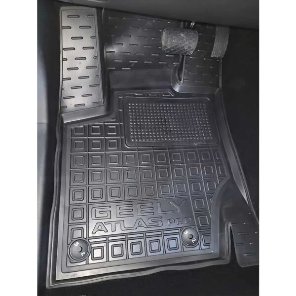 Коврики в салон Geely Atlas Pro 2020- резиновые, чёрные (AVTO-Gumm)