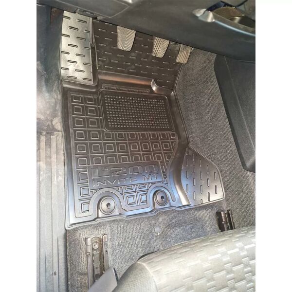 Коврики в салон Mitsubishi L200 2024- Invite резиновые, чёрные (AVTO-Gumm)