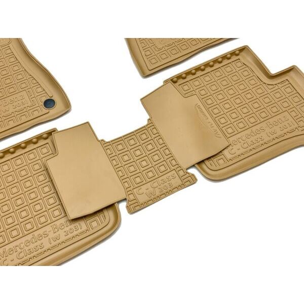 Автомобильные коврики в салон Mercedes C (W203) 2000-2006 бежевые (AVTO-Gumm)