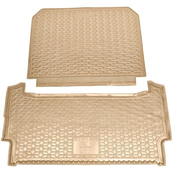 Автомобільний килимок в багажник Rivian R1S 2022- (задний) бежевый (AVTO-Gumm)