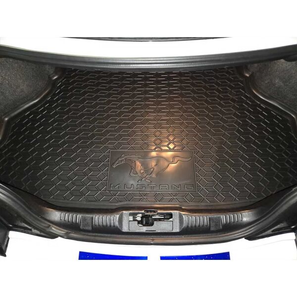 Коврик в багажник Ford Mustang 2015-2023 без сабвуфера резиновый, чёрный (AVTO-Gumm)