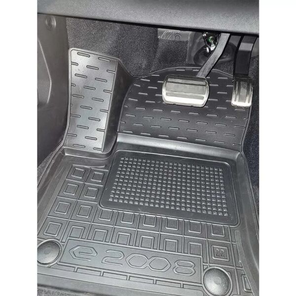 Коврики в салон Peugeot e-2008 2021- резиновые, чёрные (AVTO-Gumm)