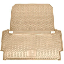 Автомобильный коврик в багажник Rivian R1S 2022- (задний) бежевый (AVTO-Gumm)