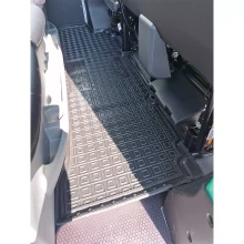 Коврики в салон Peugeot Boxer 2006- Double Cab, 1 боковая дверь, 2-й ряд резиновые, чёрные (AVTO-Gumm)