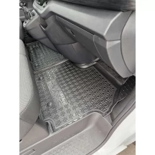 Коврики в салон Renault Trafic 3 2022- 1+2, пассажирский резиновые, чёрные (AVTO-Gumm)