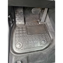 Коврики в салон BMW iX1 (U11) 2022- длинная база резиновые, чёрные (AVTO-Gumm)