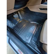 Коврики в салон BMW 7 (F01) 2009-2015 задний привод резиновые, чёрные (AVTO-Gumm)