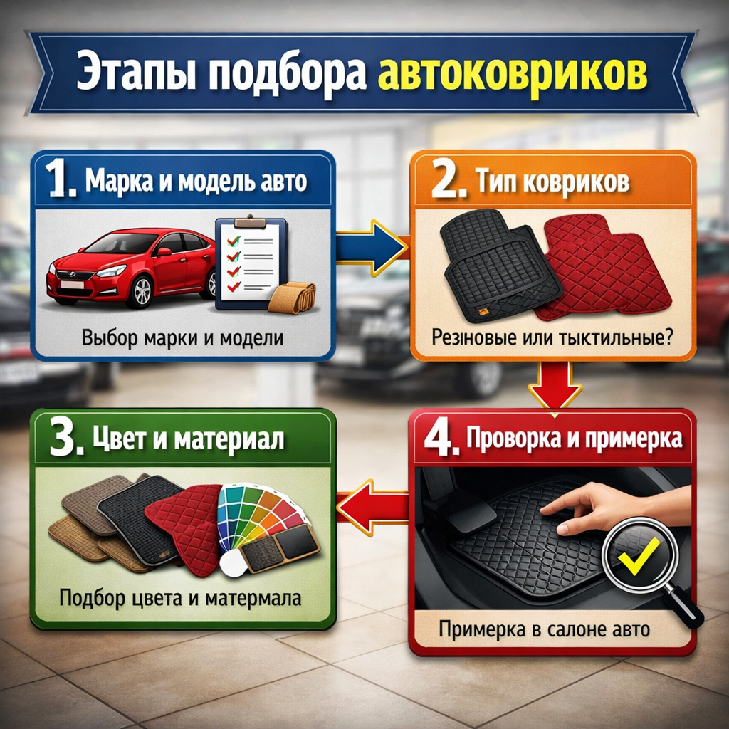 Этапы подбора автоковриков